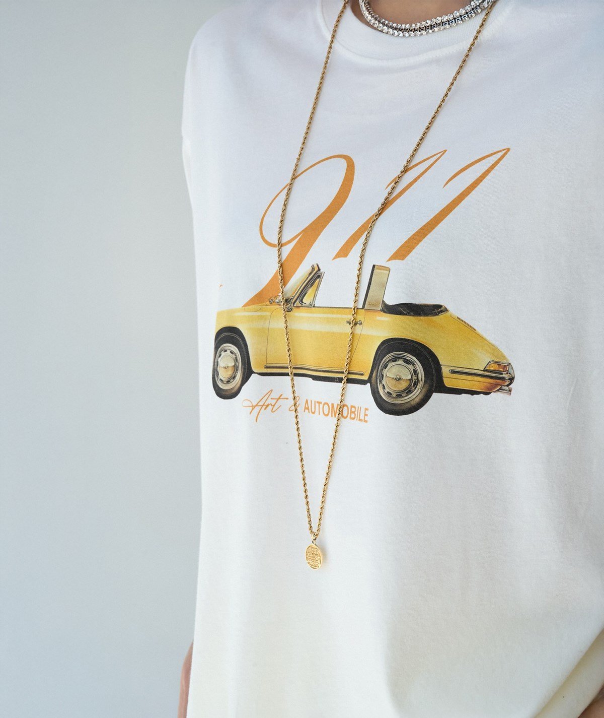 911 Baskılı Oversize Tişört