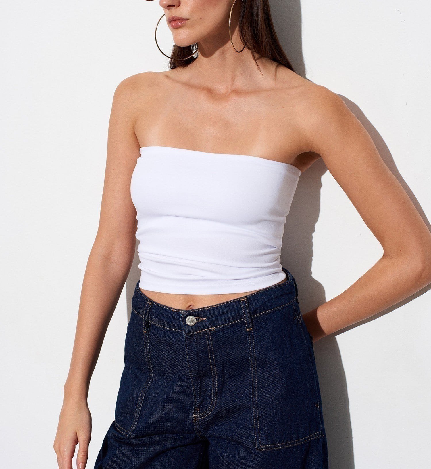 Bandeau Top-Beyaz
