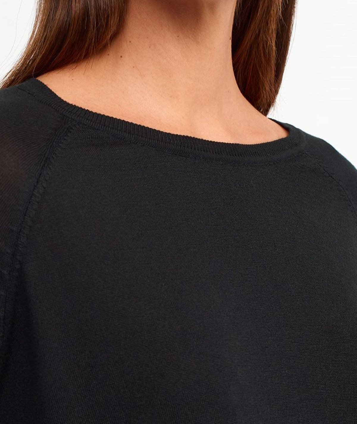 Bisiklet Yaka İnce Triko-Siyah