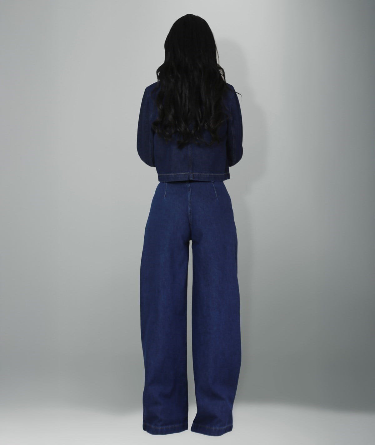 Cep Detaylı Lacivert Denim Takım