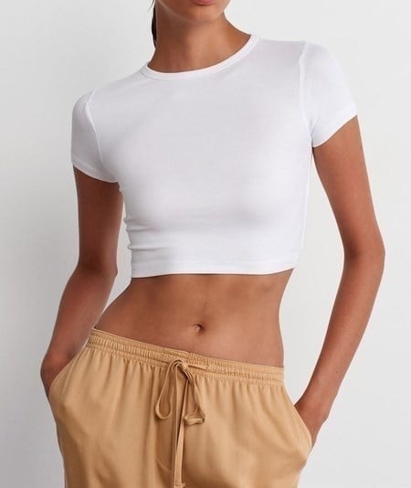 Crop T-Shirt-Beyaz
