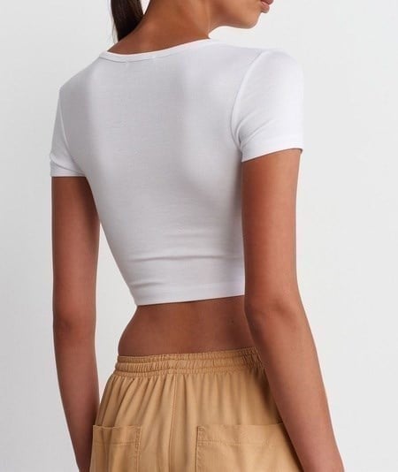 Crop T-Shirt-Beyaz