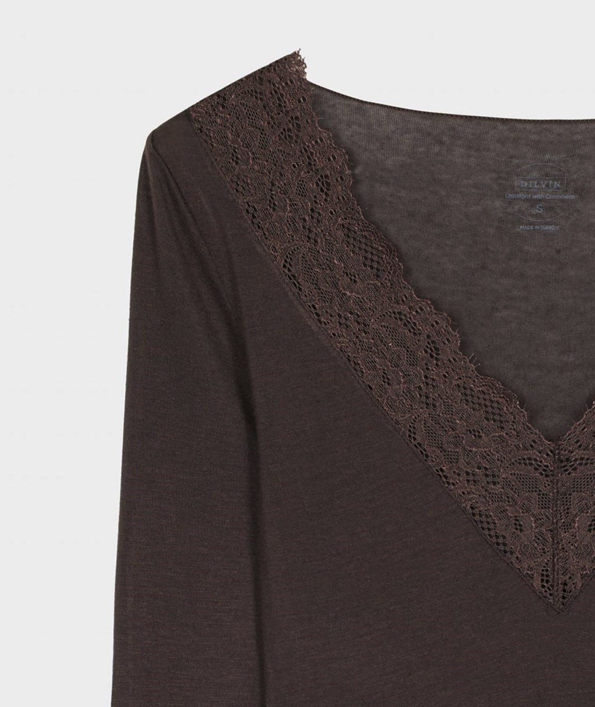 Dantelli Kaşmir Bluz – Kahve