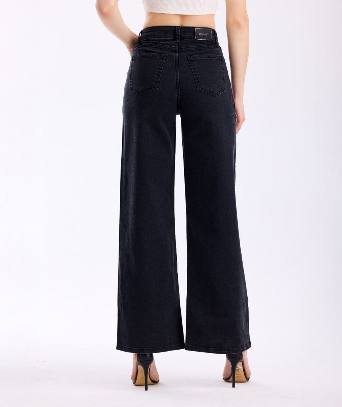 Geniş Paça Jean Siyah