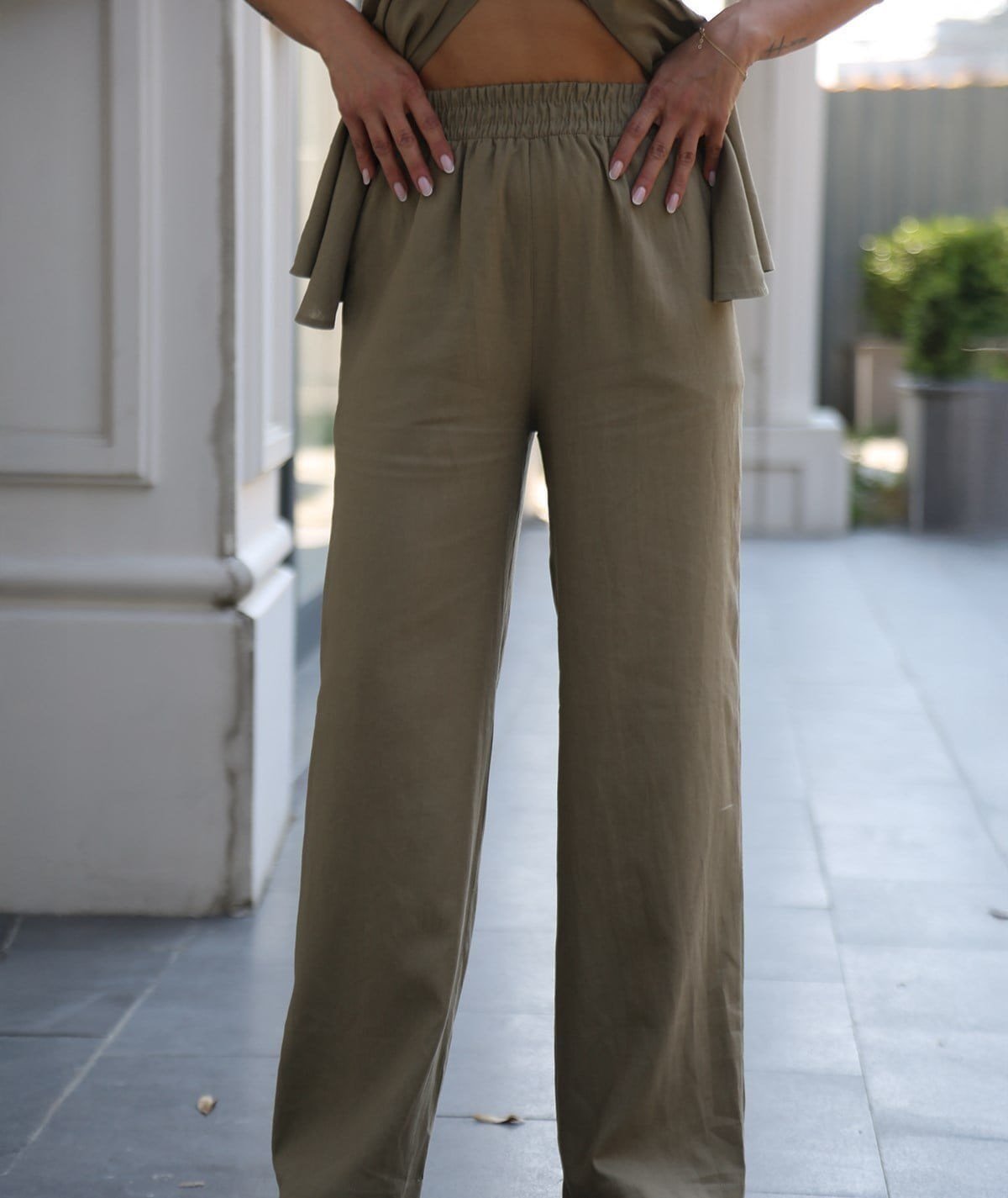Kolsuz Gömlek Pantalon Takım – Haki