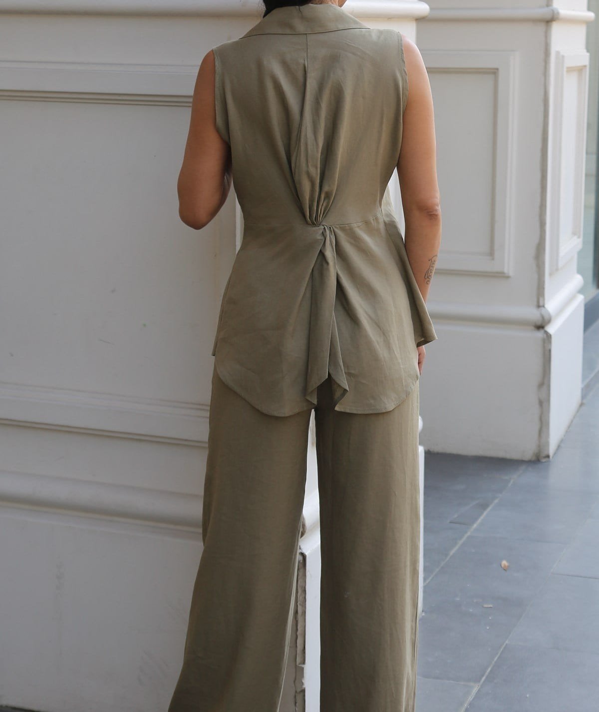 Kolsuz Gömlek Pantalon Takım – Haki