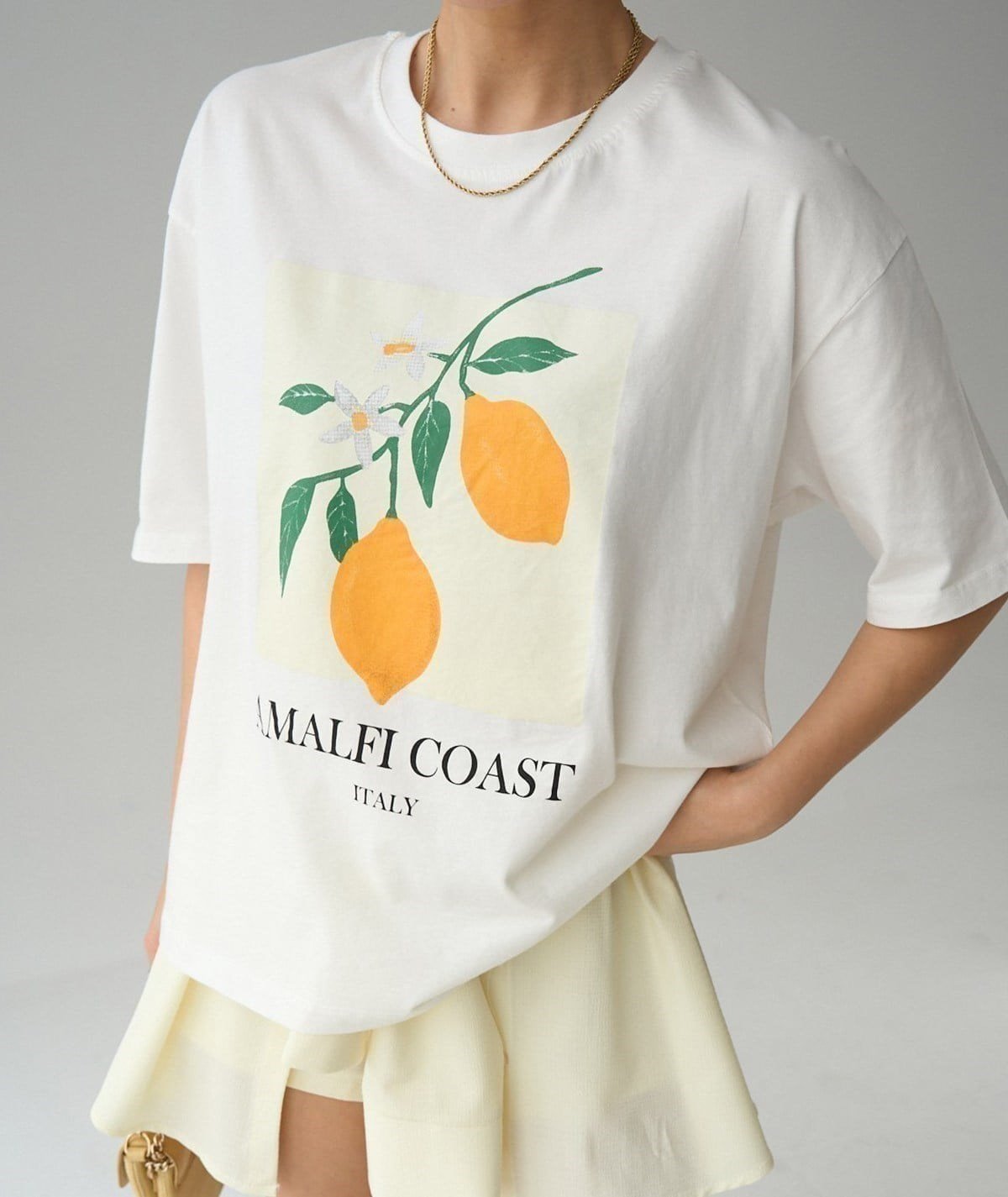 Oversize Limon Baskılı Tişört