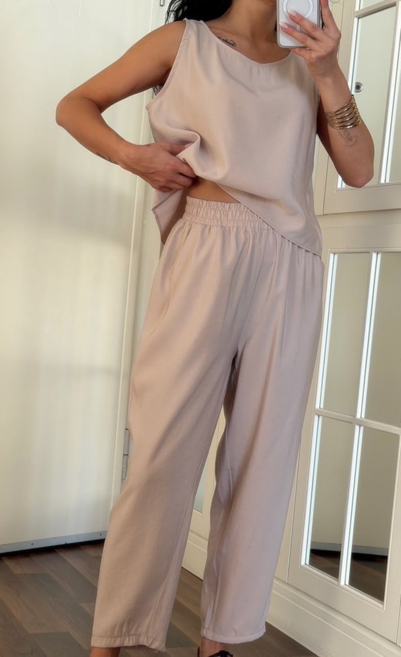 Pantolon Bluz Takım  - Bej