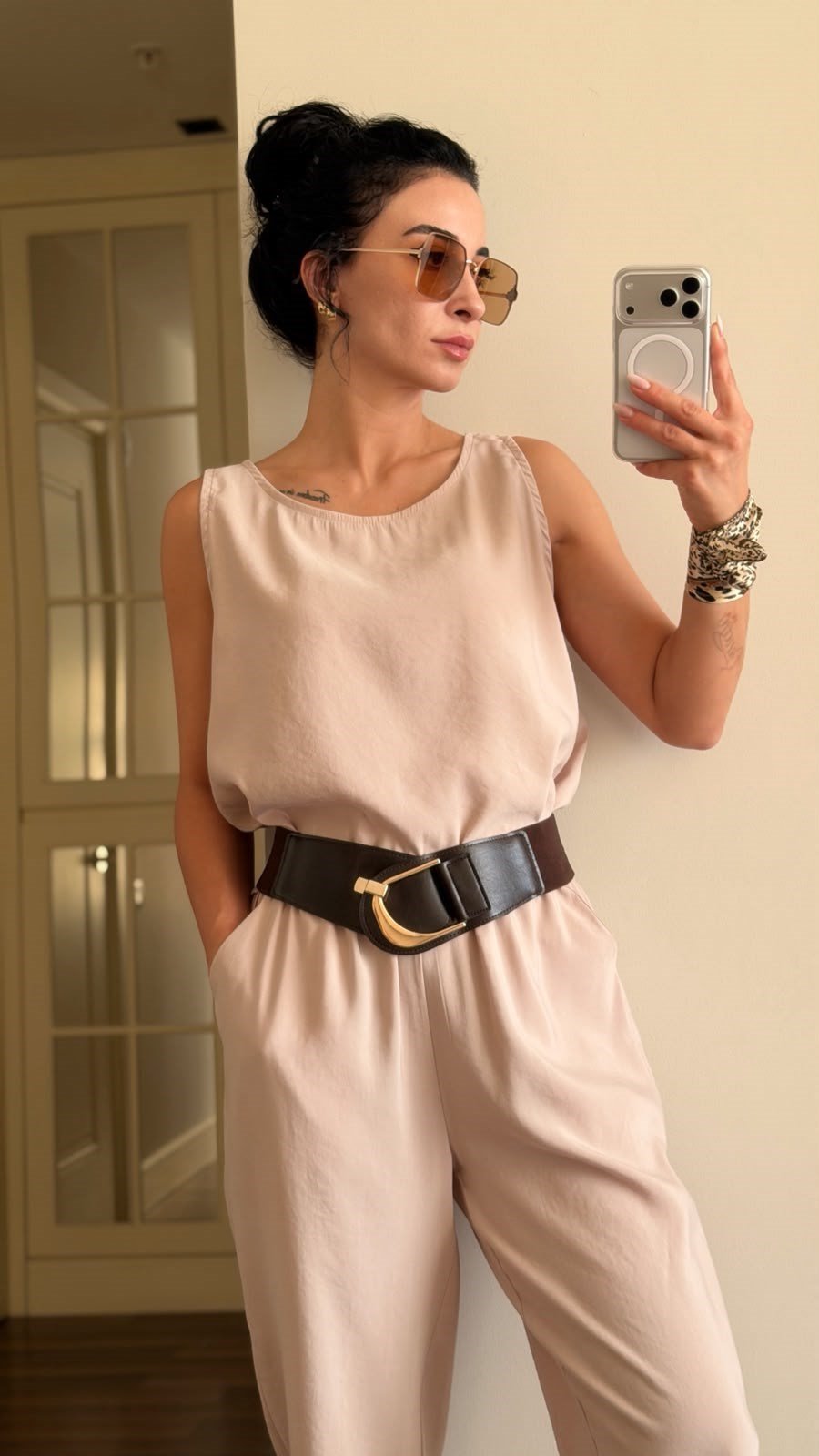 Pantolon Bluz Takım  - Bej