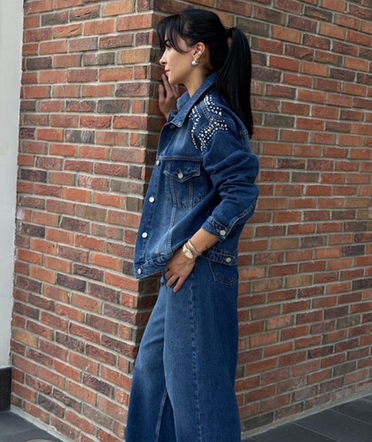 Taş Detaylı Tasarım Ceket