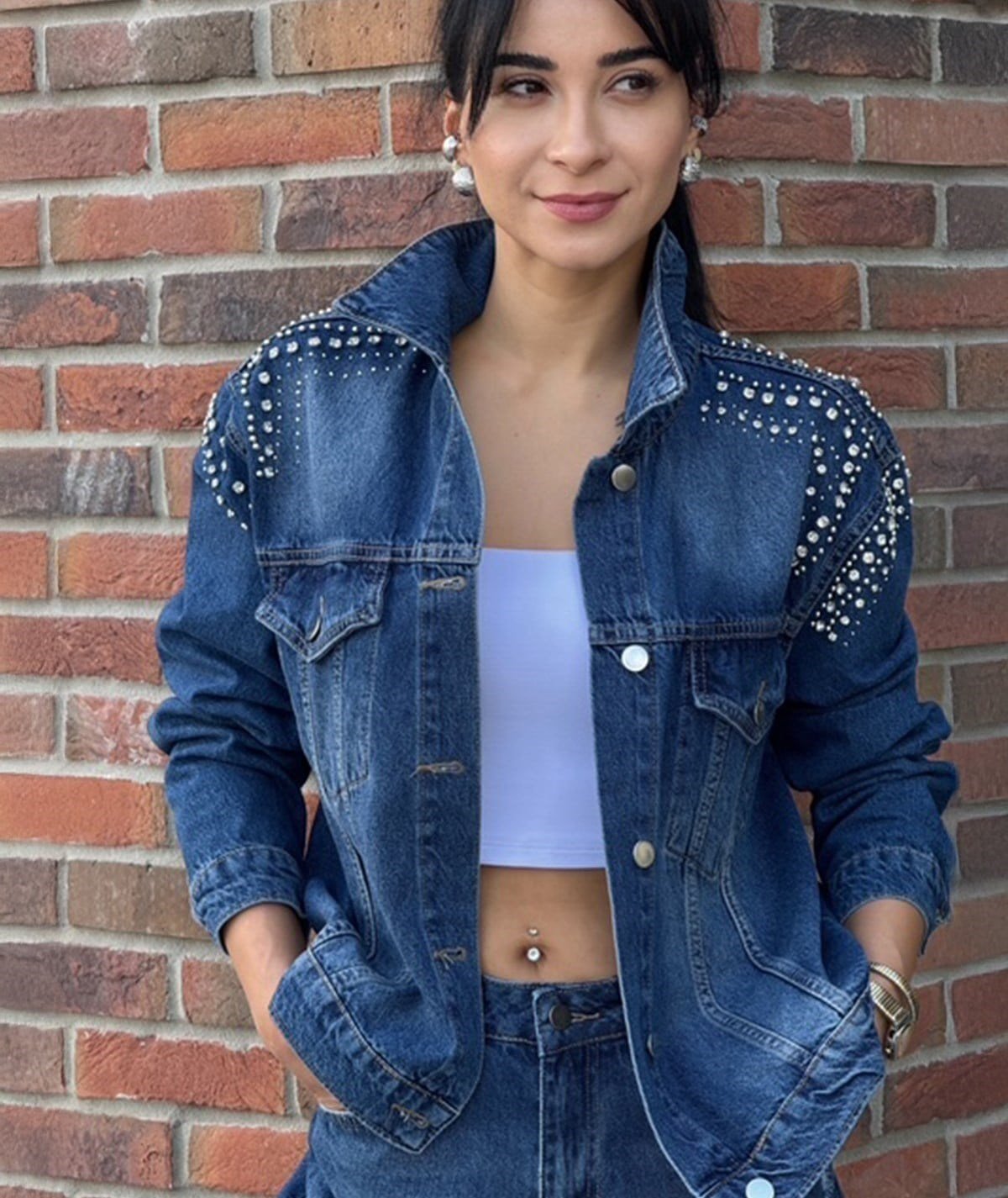Taş Detaylı Tasarım Ceket