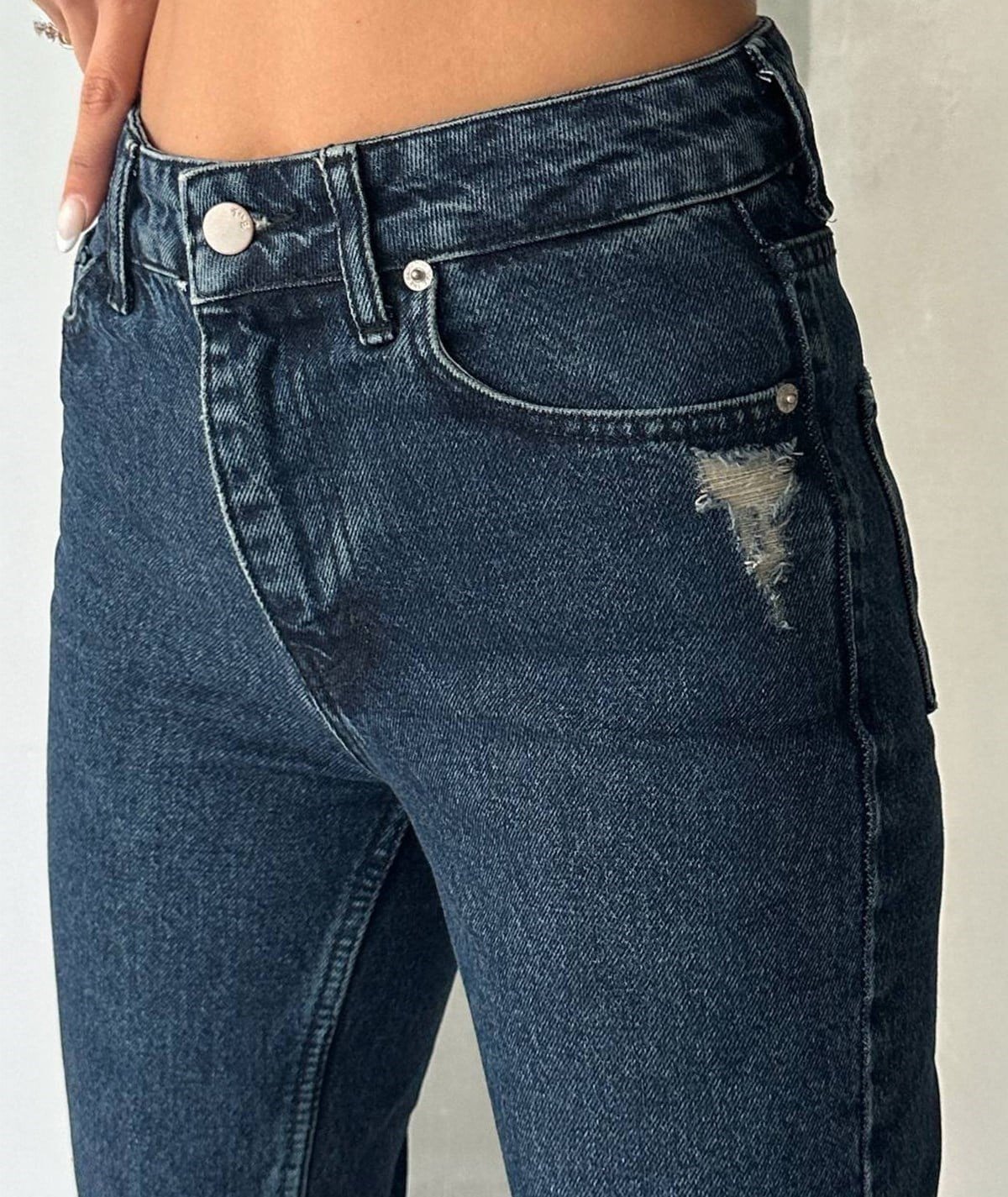 Yüksek Bel Düz Paça Jean