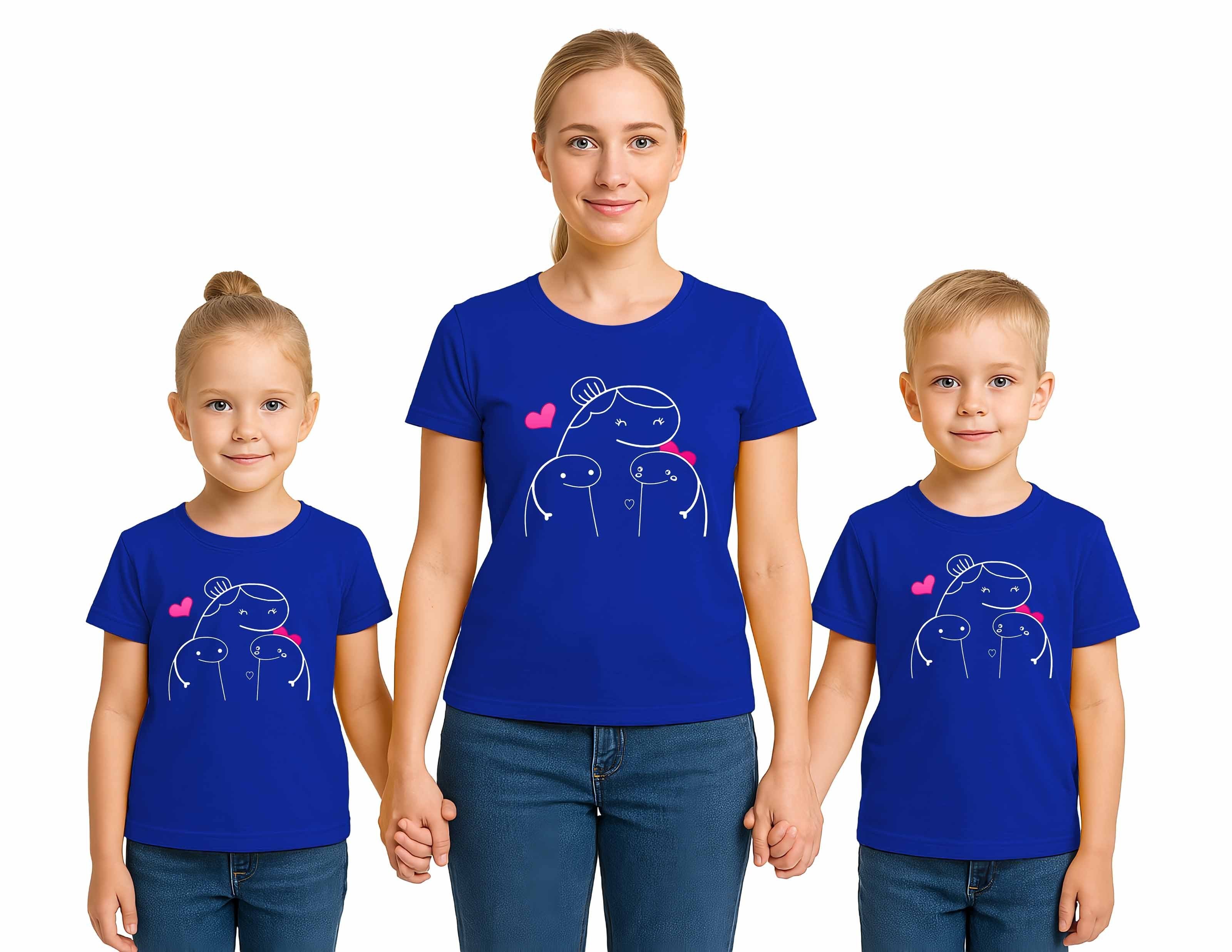 anneler günü Baskılı kadın ve çocuk tshirt pamuklu penye kumaş