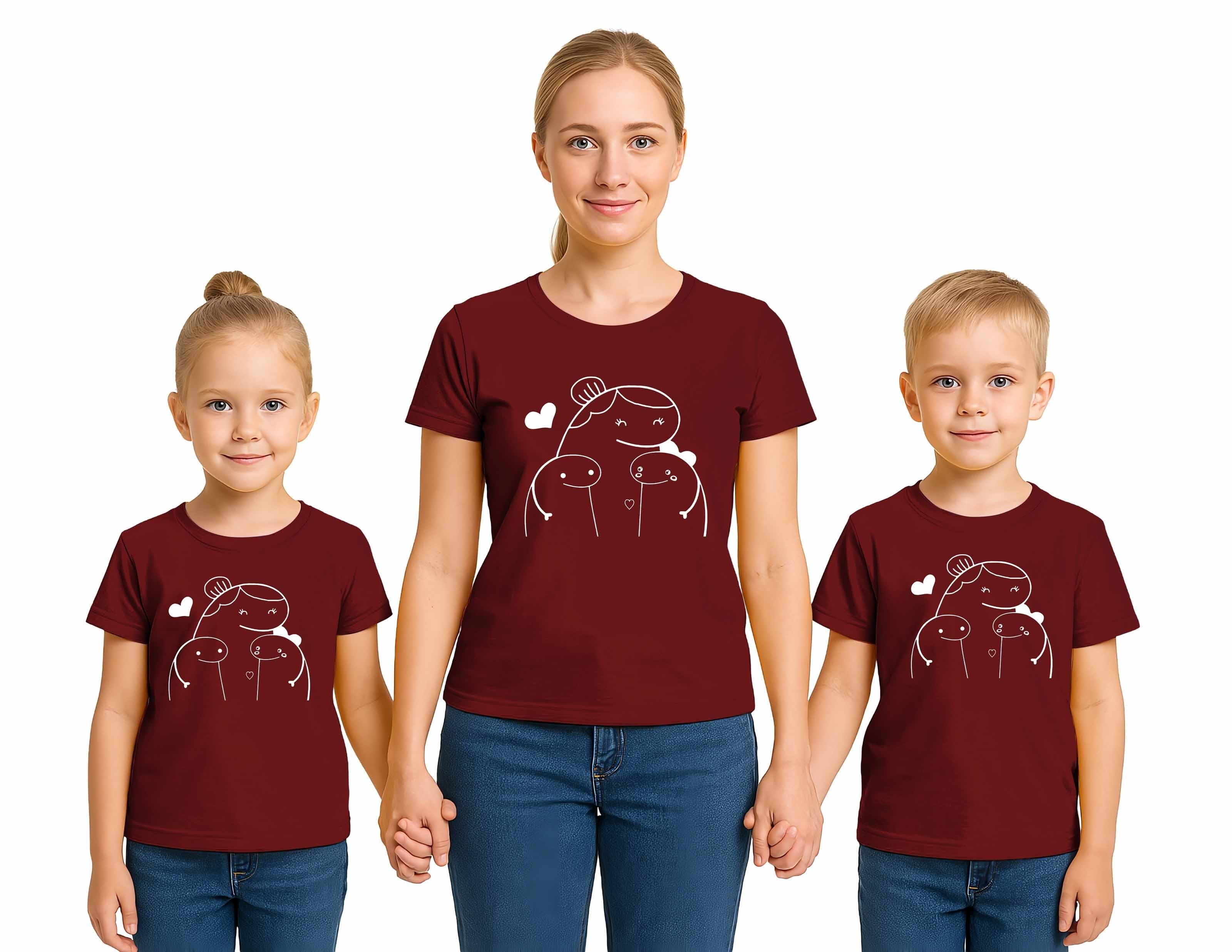 anneler günü Baskılı kadın ve çocuk tshirt pamuklu penye kumaş