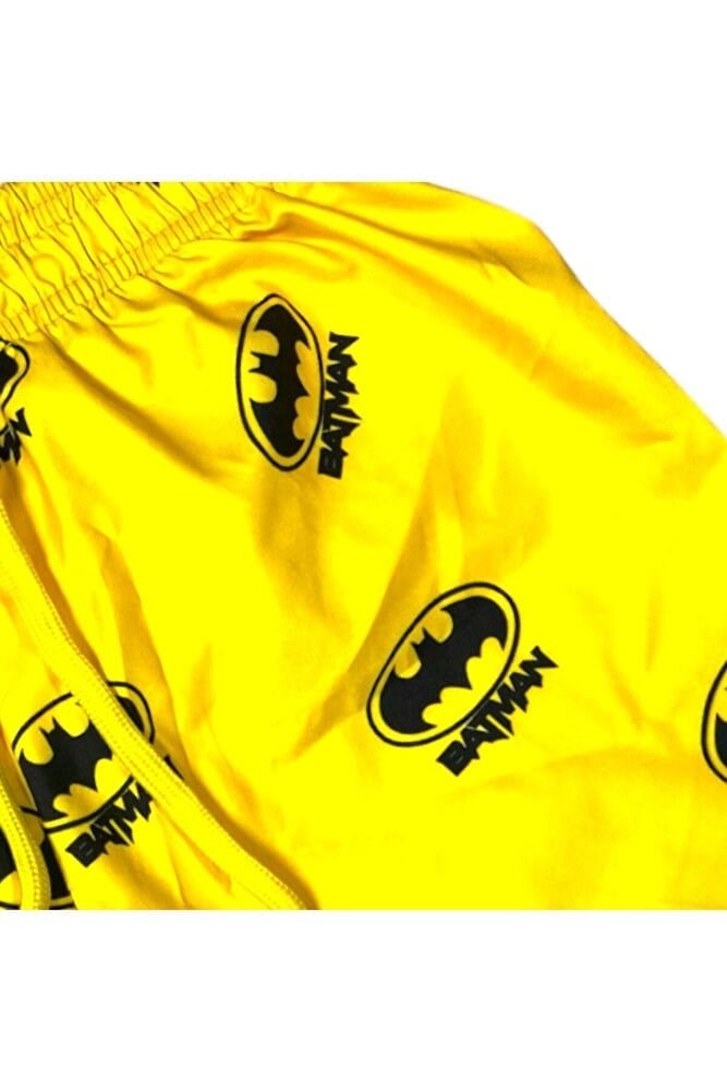 Çocuk Deniz Şortu Batman Baskılı Bel Bağlamalı Mayo Şort