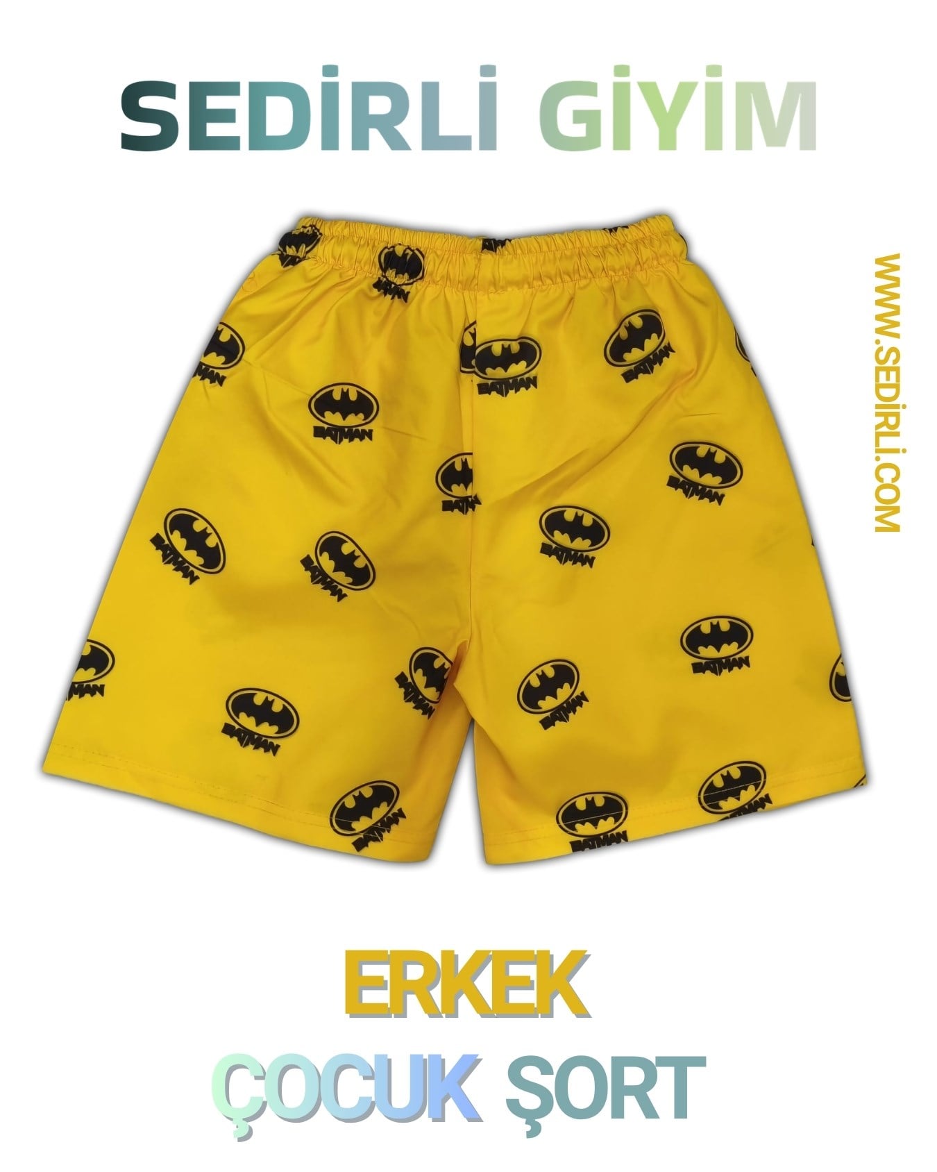 Çocuk Deniz Şortu Batman Baskılı Bel Bağlamalı Mayo Şort