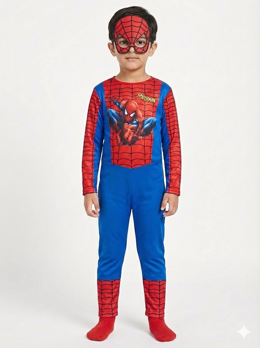 Erkek Çocuk Spiderman Kostümü Yeni Örümcek Adam Kostüm Maskeli