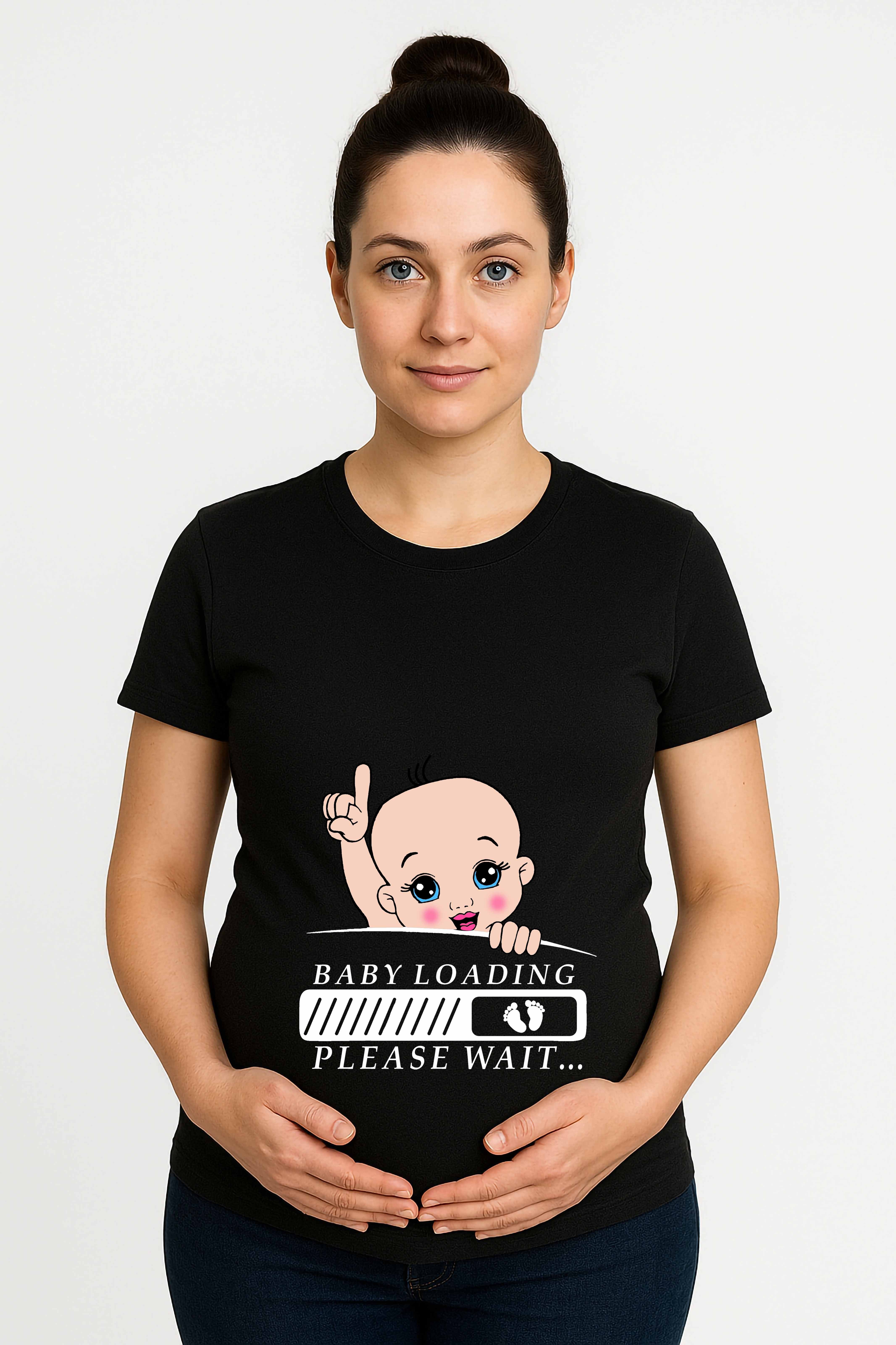 hamile Baskılı kadın tshirt pamuklu penye kumaş
