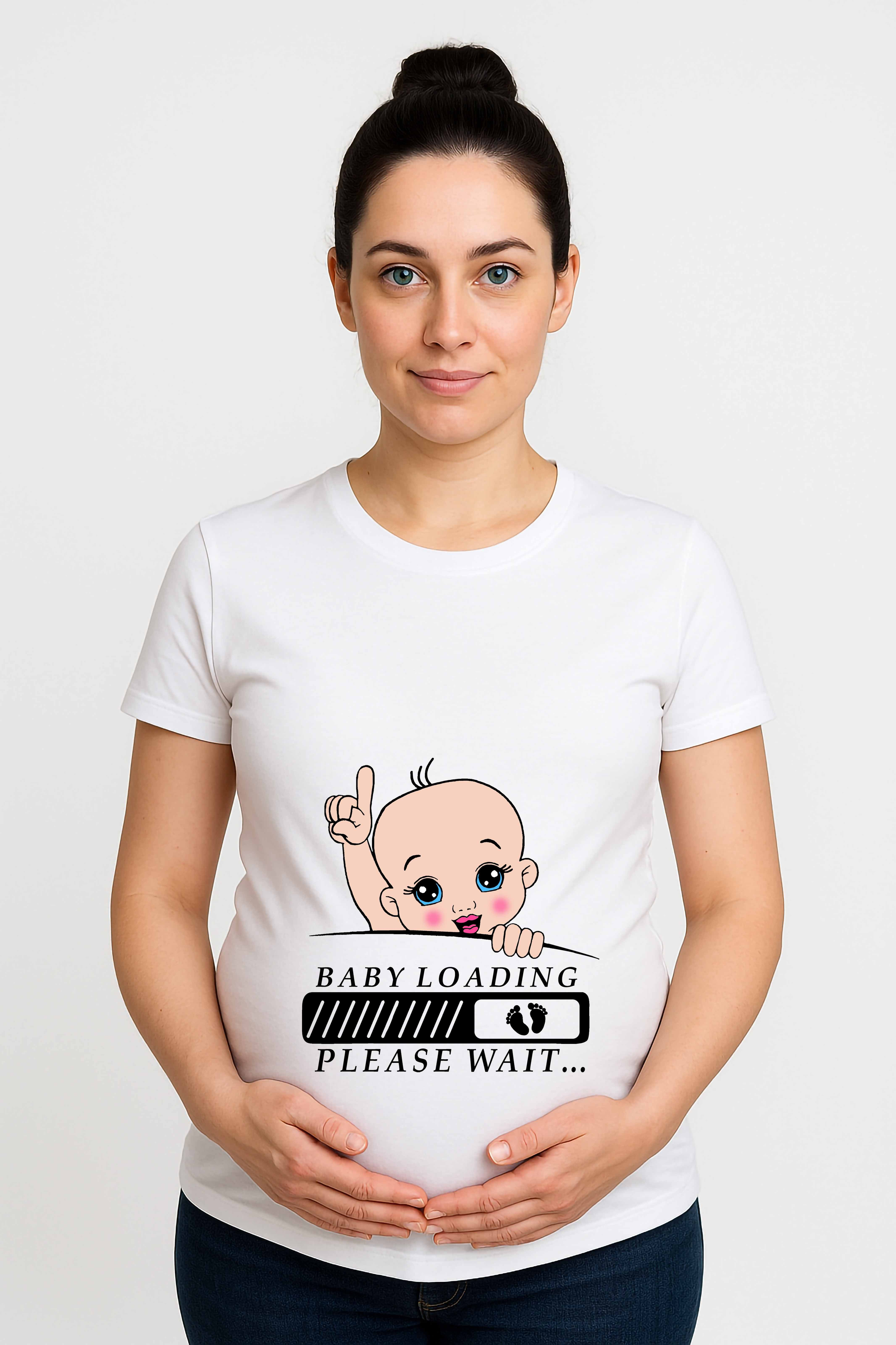 hamile Baskılı kadın tshirt pamuklu penye kumaş
