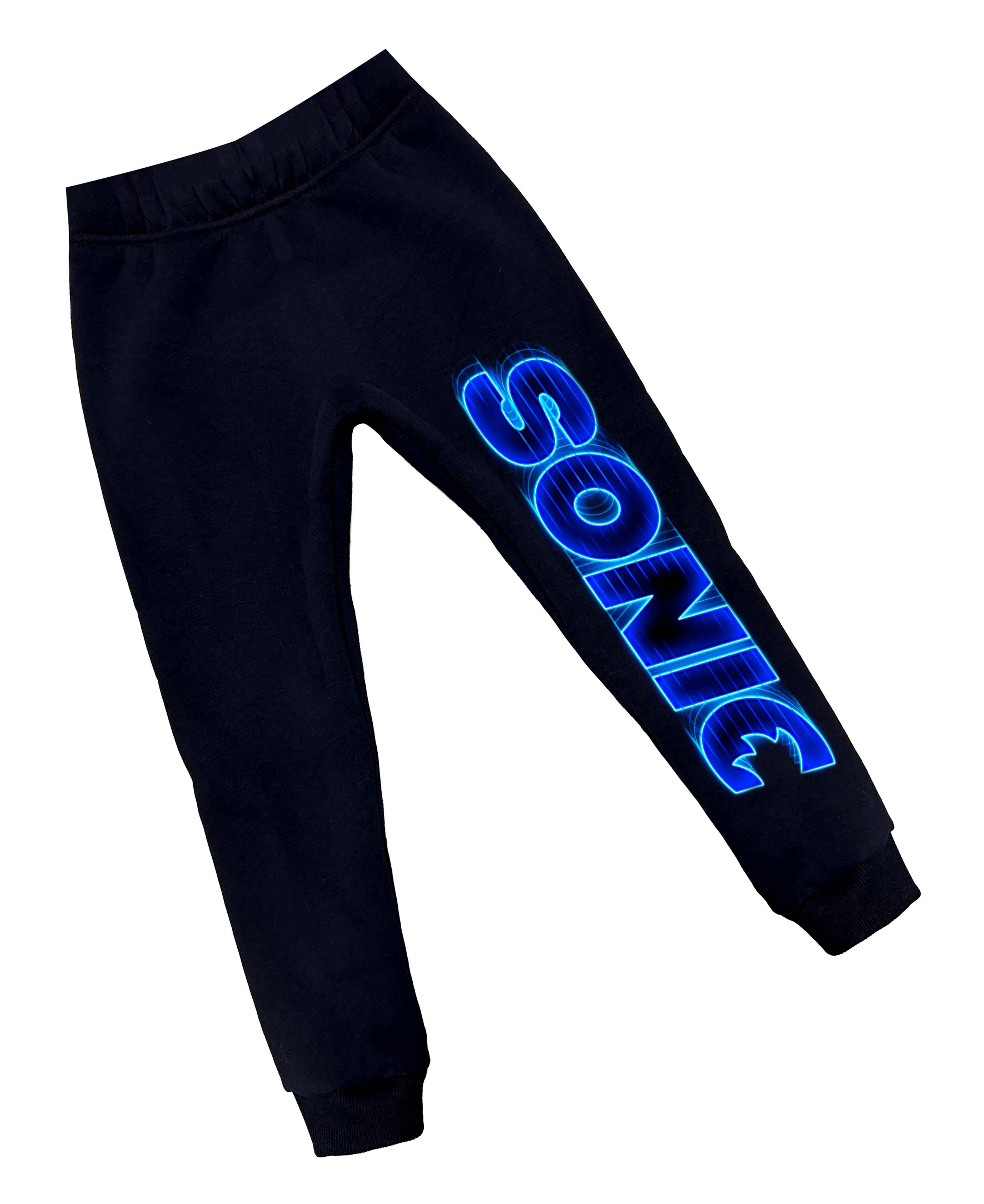 Sonic Baskılı Çocuk Eşofman Takımı 3 İplik Şardonlu Pamuklu Kumaş Kapüşonlu