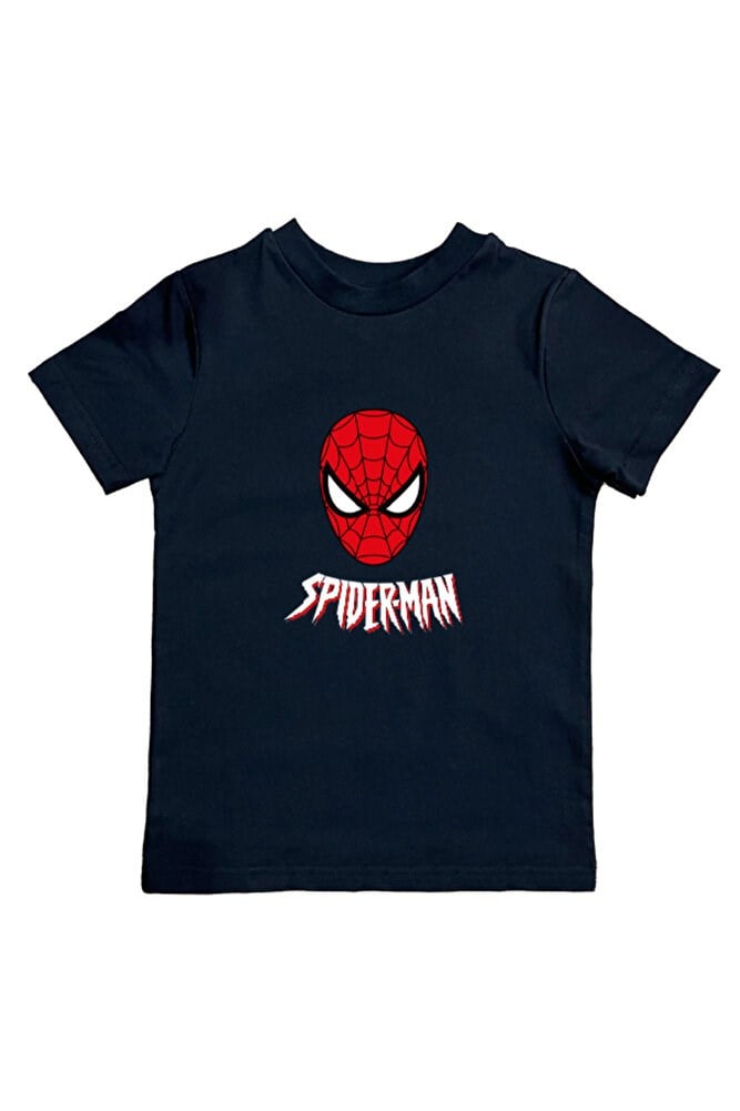Spiderman baskılı örümcek adam pamuklu penye kumaş yazlık çocuk tişört