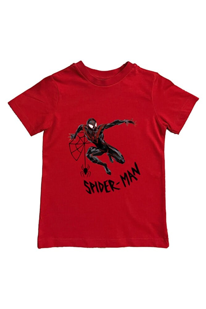 Spiderman baskılı örümcek adam pamuklu penye kumaş yazlık çocuk tişört