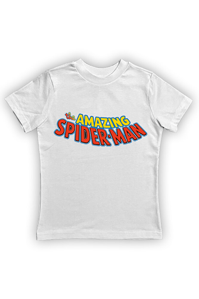 Spiderman baskılı örümcek adam pamuklu penye kumaş yazlık çocuk tişört