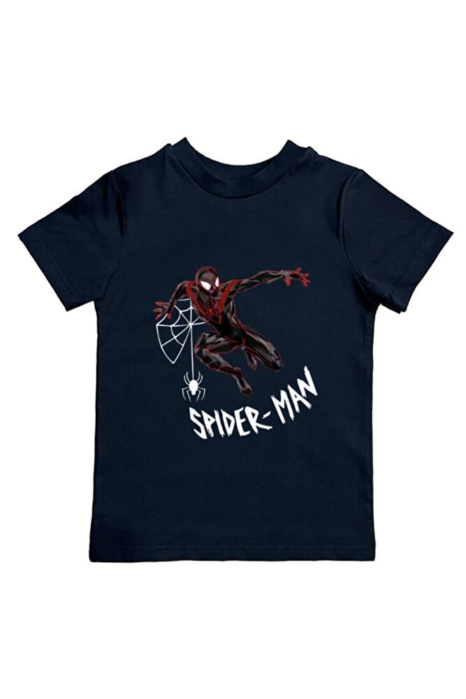 Spiderman baskılı örümcek adam pamuklu penye kumaş yazlık çocuk tişört