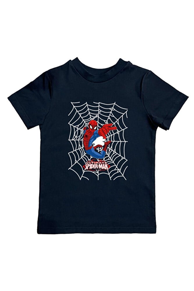 Spiderman baskılı örümcek adam pamuklu penye kumaş yazlık çocuk tişört