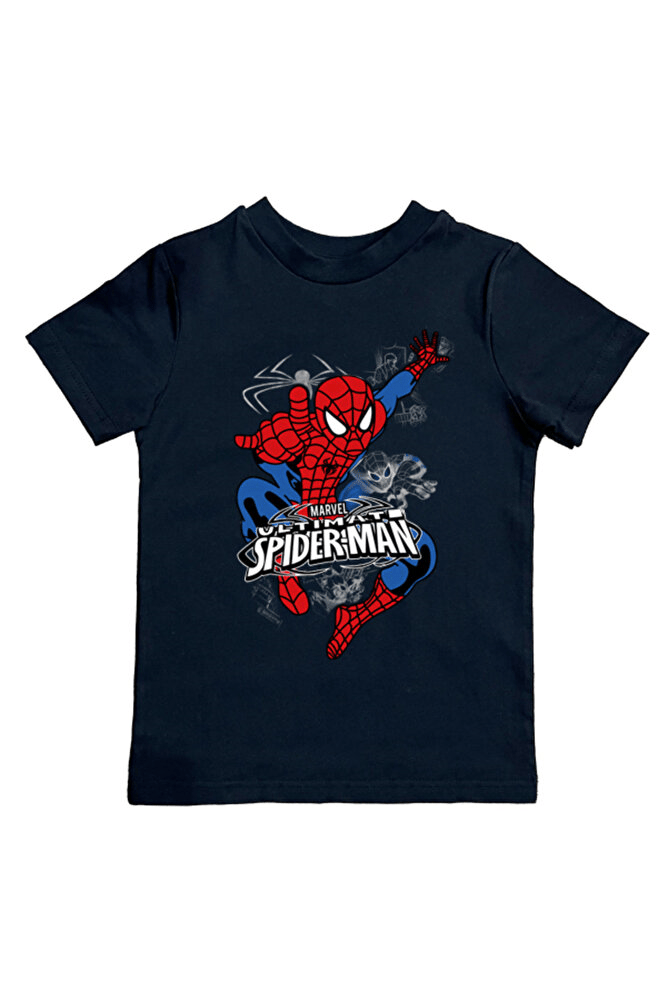 Spiderman baskılı örümcek adam pamuklu penye kumaş yazlık çocuk tişört