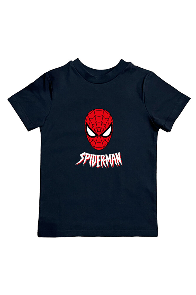 Spiderman baskılı örümcek adam pamuklu penye kumaş yazlık çocuk tişört