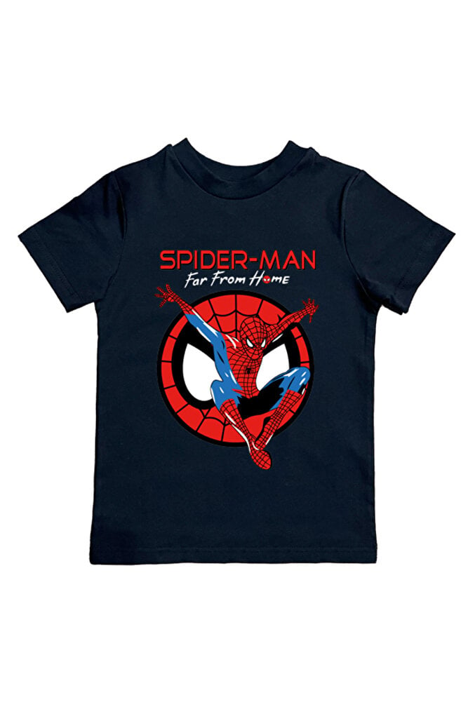 Spiderman baskılı örümcek adam pamuklu penye kumaş yazlık çocuk tişört