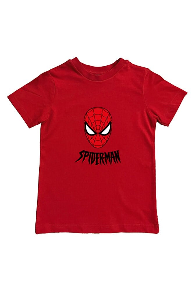 Spiderman baskılı örümcek adam pamuklu penye kumaş yazlık çocuk tişört