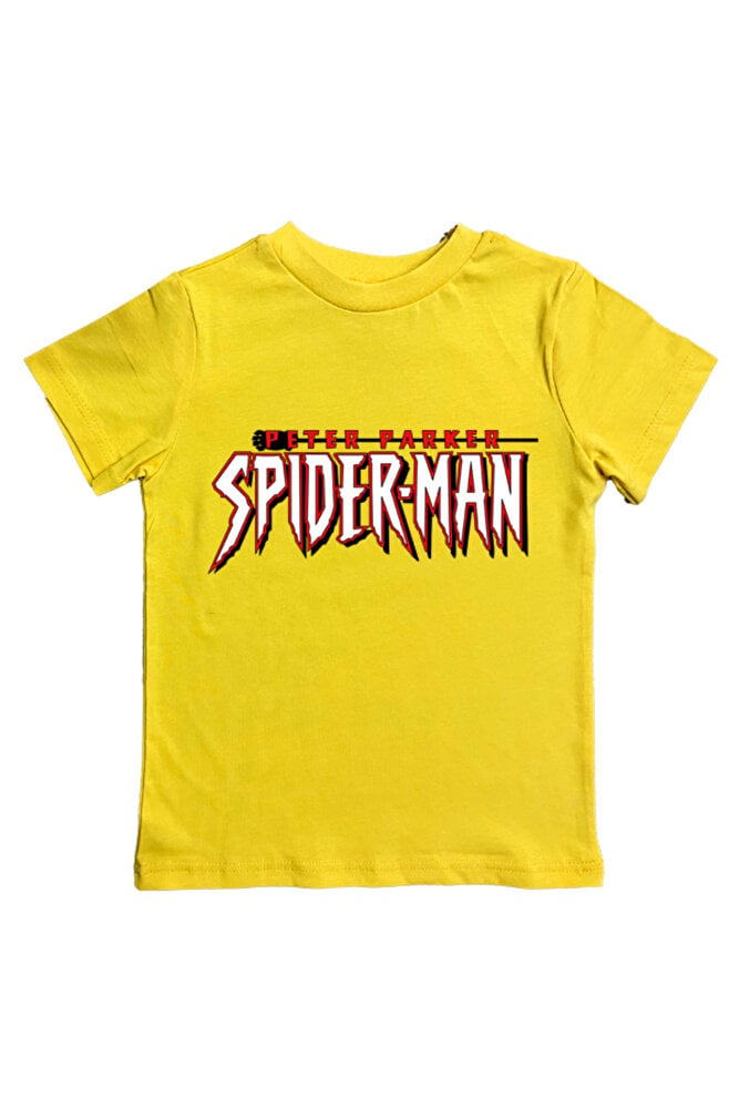 Spiderman baskılı örümcek adam pamuklu penye kumaş yazlık çocuk tişört