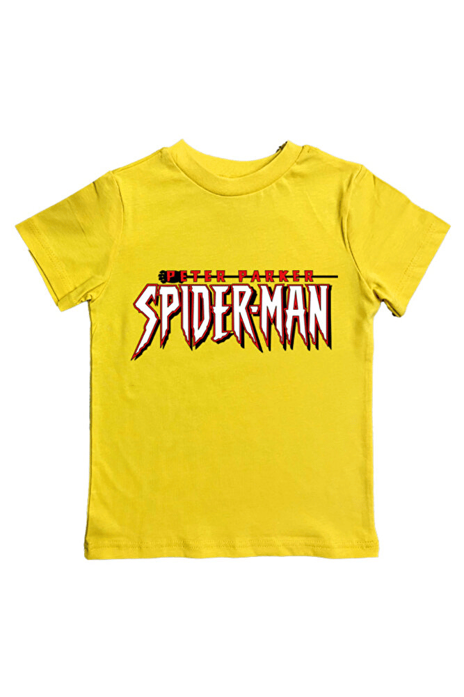 Spiderman baskılı örümcek adam pamuklu penye kumaş yazlık çocuk tişört