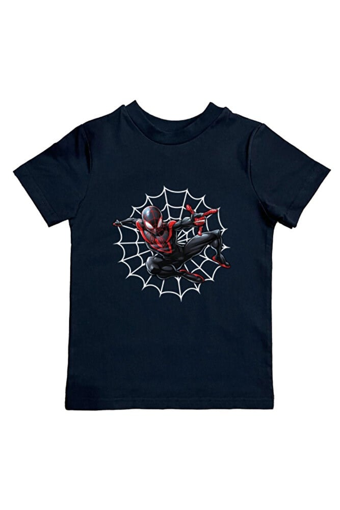 Spiderman baskılı örümcek adam pamuklu penye kumaş yazlık çocuk tişört