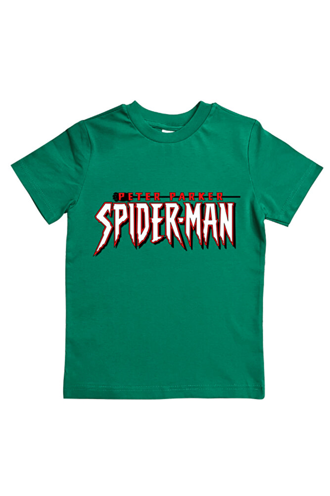 Spiderman baskılı örümcek adam pamuklu penye kumaş yazlık çocuk tişört