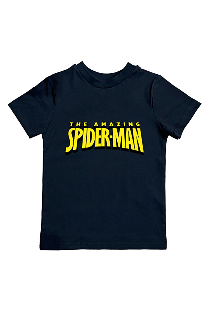 Spiderman baskılı örümcek adam pamuklu penye kumaş yazlık çocuk tişört