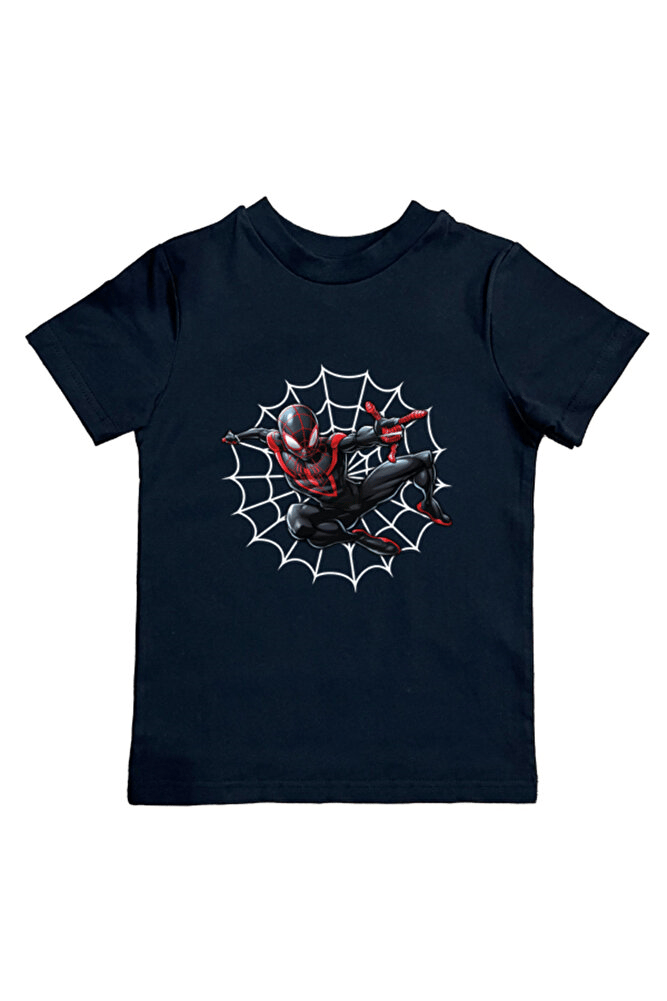 Spiderman baskılı örümcek adam pamuklu penye kumaş yazlık çocuk tişört