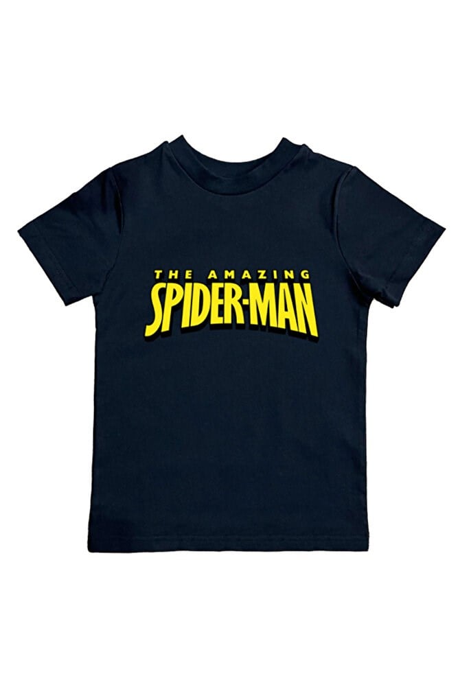 Spiderman baskılı örümcek adam pamuklu penye kumaş yazlık çocuk tişört