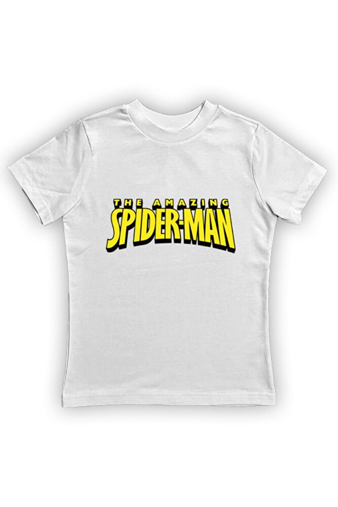Spiderman baskılı örümcek adam pamuklu penye kumaş yazlık çocuk tişört
