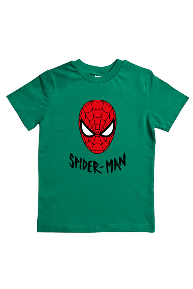 Spiderman baskılı örümcek adam pamuklu penye kumaş yazlık çocuk tişört