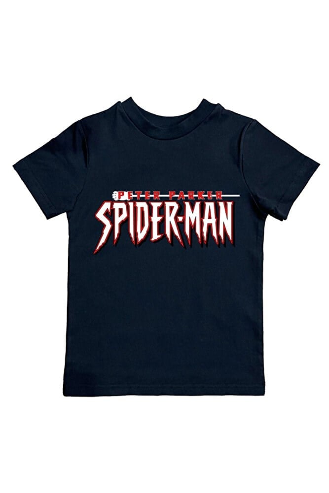 Spiderman baskılı örümcek adam pamuklu penye kumaş yazlık çocuk tişört