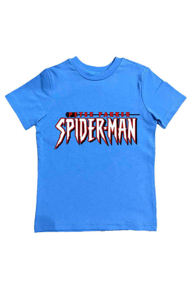 Spiderman baskılı örümcek adam pamuklu penye kumaş yazlık çocuk tişört