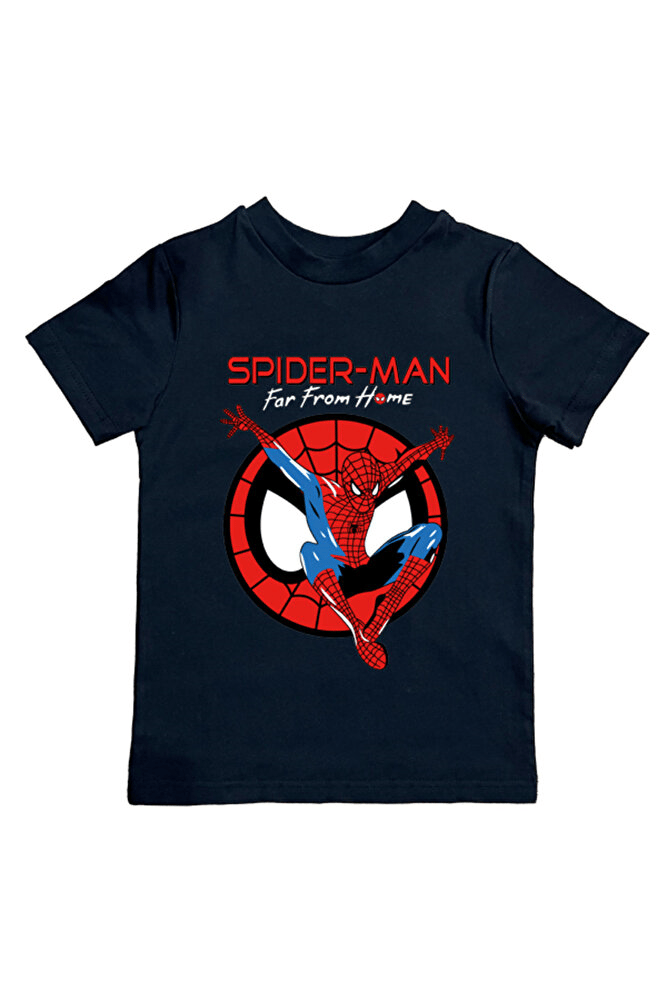Spiderman baskılı örümcek adam pamuklu penye kumaş yazlık çocuk tişört