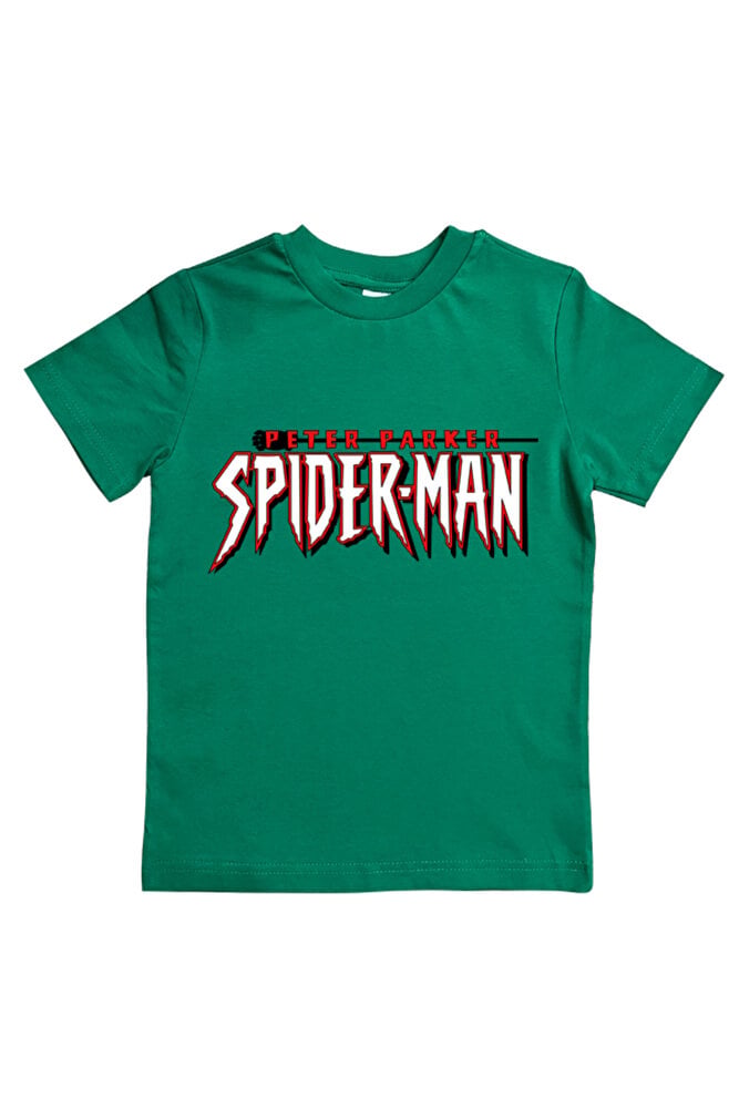 Spiderman baskılı örümcek adam pamuklu penye kumaş yazlık çocuk tişört