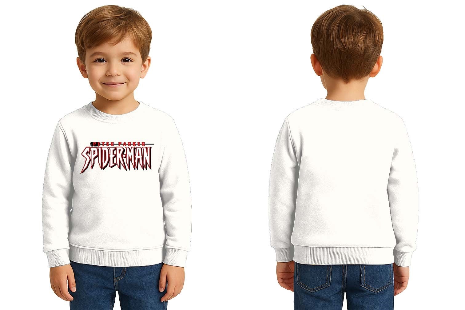 Spiderman baskılı örümcek adam pamuklu kumaş çocuk sweatshirt