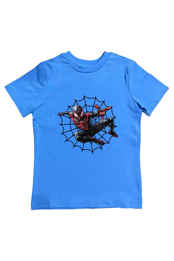 Spiderman baskılı örümcek adam pamuklu penye kumaş yazlık çocuk tişört