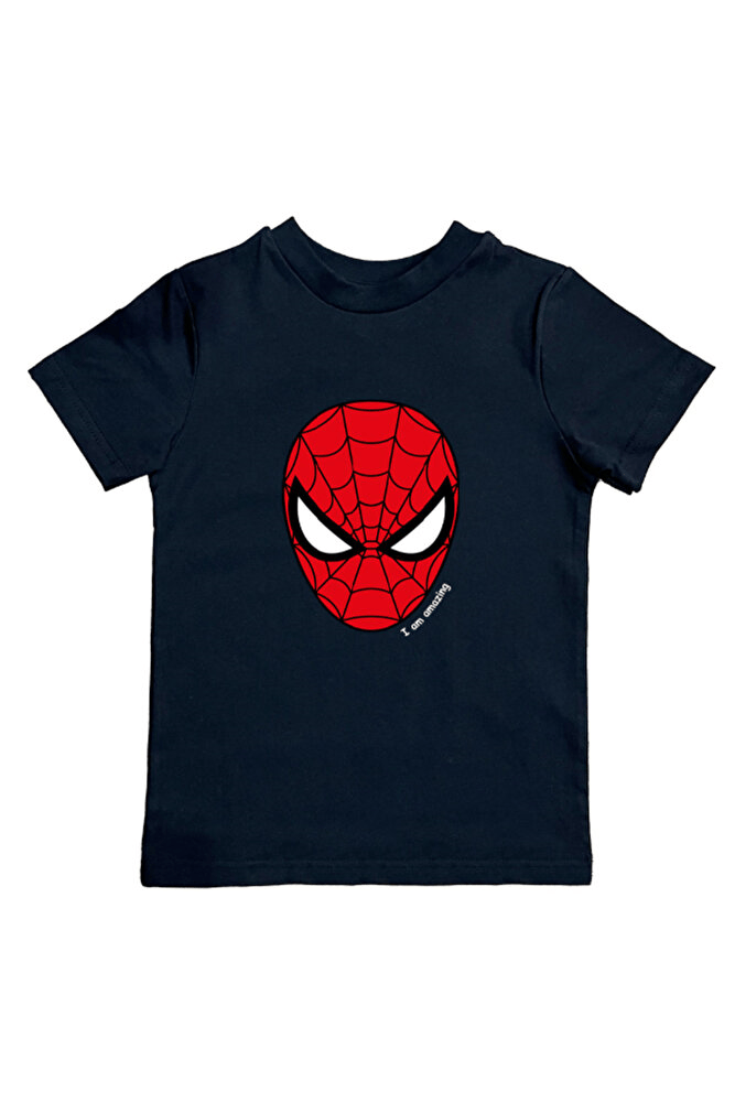 Spiderman baskılı örümcek adam pamuklu penye kumaş yazlık çocuk tişört