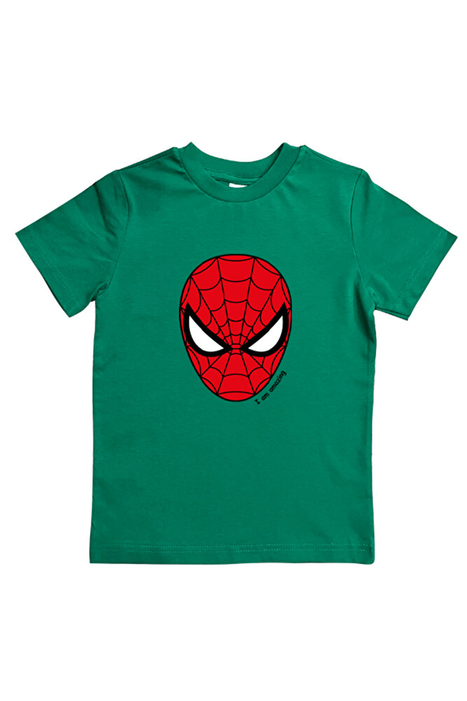 Spiderman baskılı örümcek adam pamuklu penye kumaş yazlık çocuk tişört
